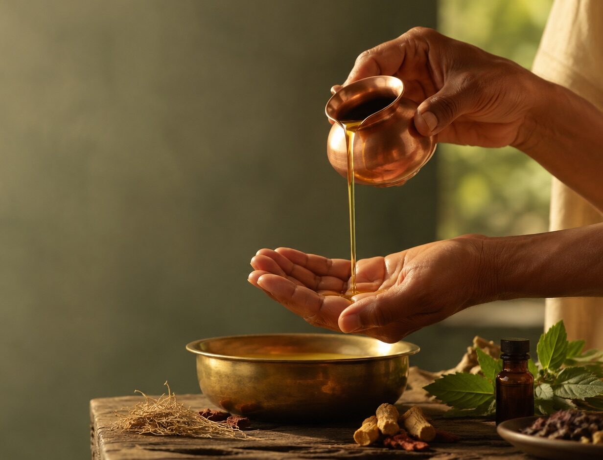 Choisir lhuile ayurvedique le geste du praticien — Aaanandha 1 e1780765638333